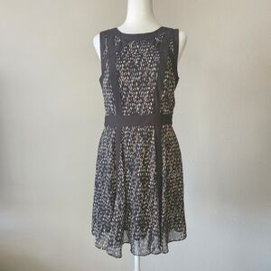Banana Republic Printed Dress Black, Pink, Gray Size 8 Petite